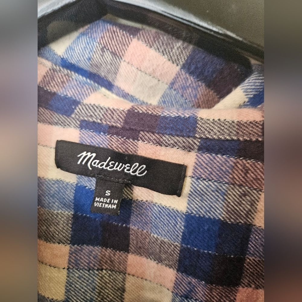 Madewell,Women's Shirt Size S Plaid Multi Colors Long Sleeve - Picture 3 of 6